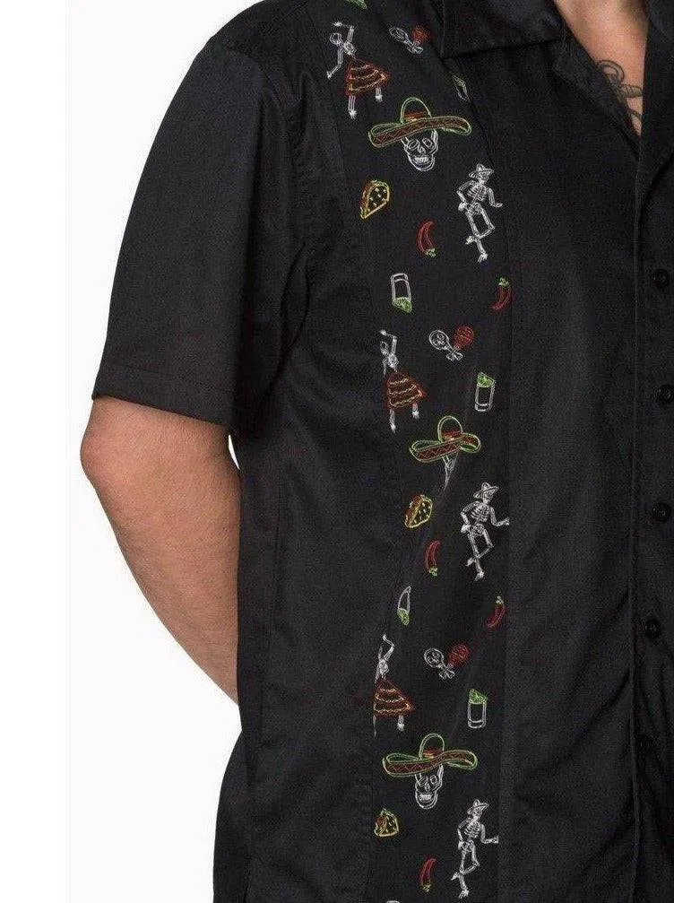 MIDNIGHT CITY MENS BOWLING SHIRT S-2XL