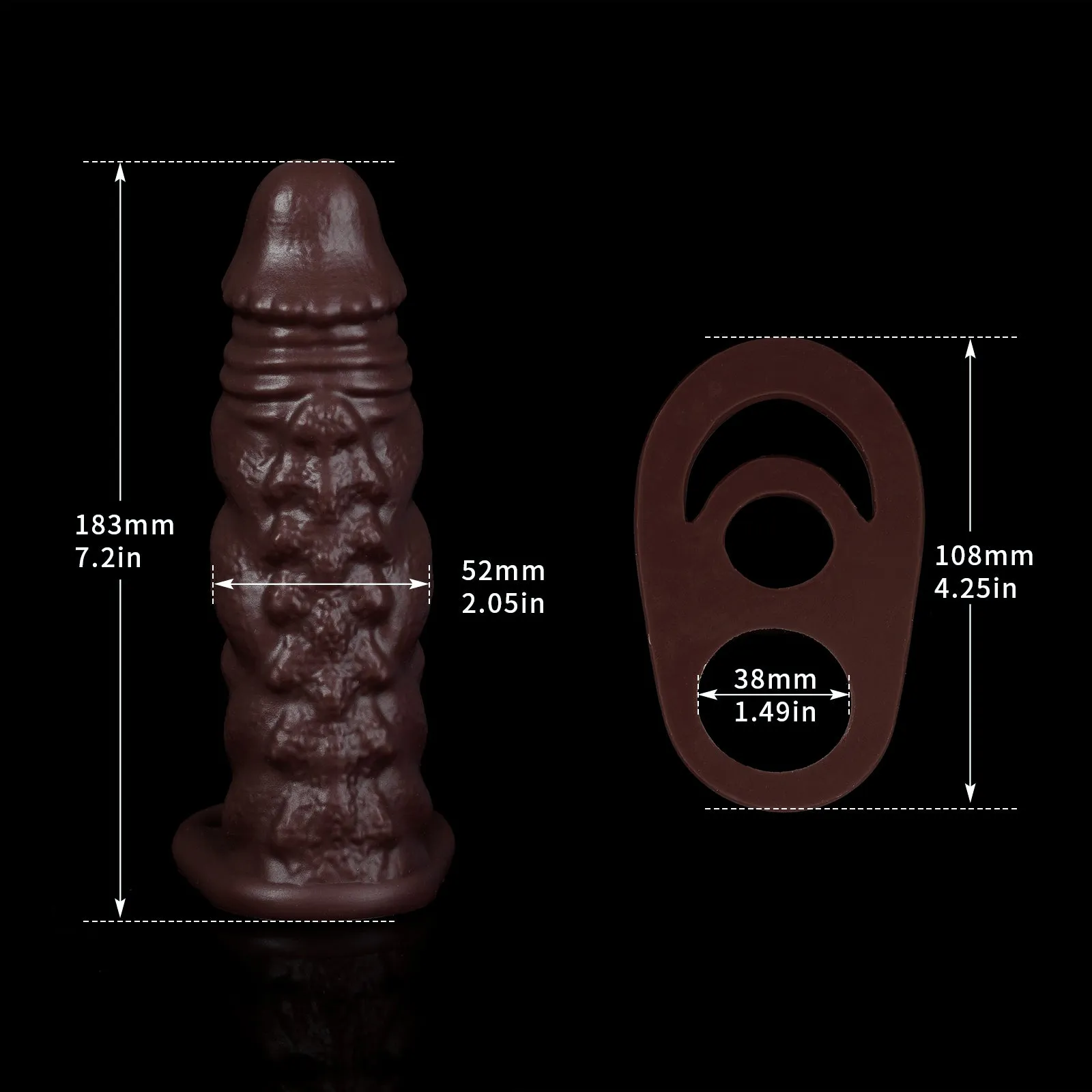 Monsterdildo Cock Sleeve - Premium Silicone Penis Ring Delay Ejaculation Enlarger Sex Toy for Men