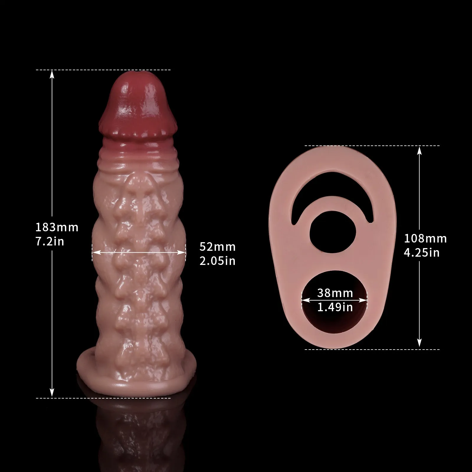 Monsterdildo Cock Sleeve - Premium Silicone Penis Ring Delay Ejaculation Enlarger Sex Toy for Men