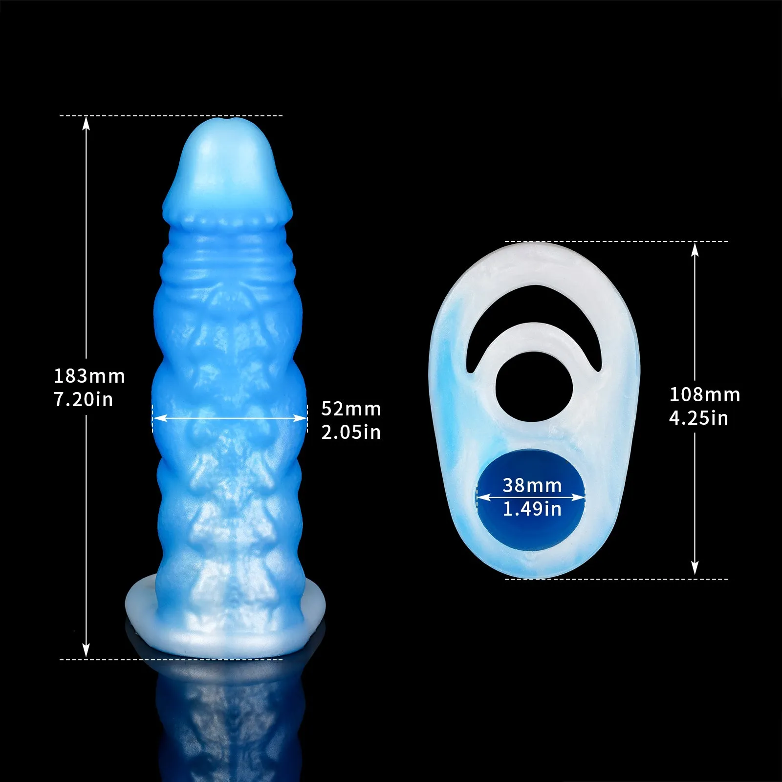 Monsterdildo Cock Sleeve - Premium Silicone Penis Ring Delay Ejaculation Enlarger Sex Toy for Men