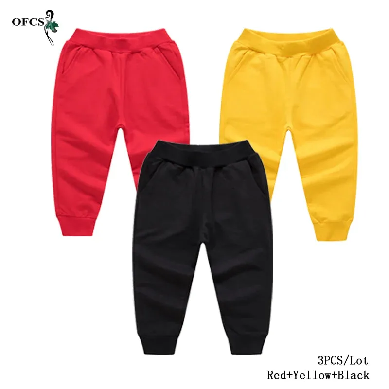 New Arrival Solid Sweatpants For Kids Fashion Loose Long Pants Jogger Trousers Boys Casual Fitness Pants Autumn Spring Clothes