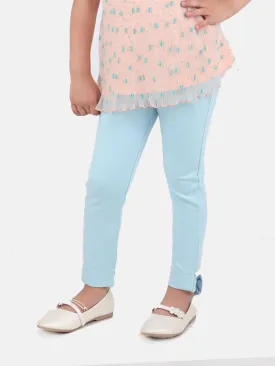 One Friday Kids Girls Blue Solid Legging