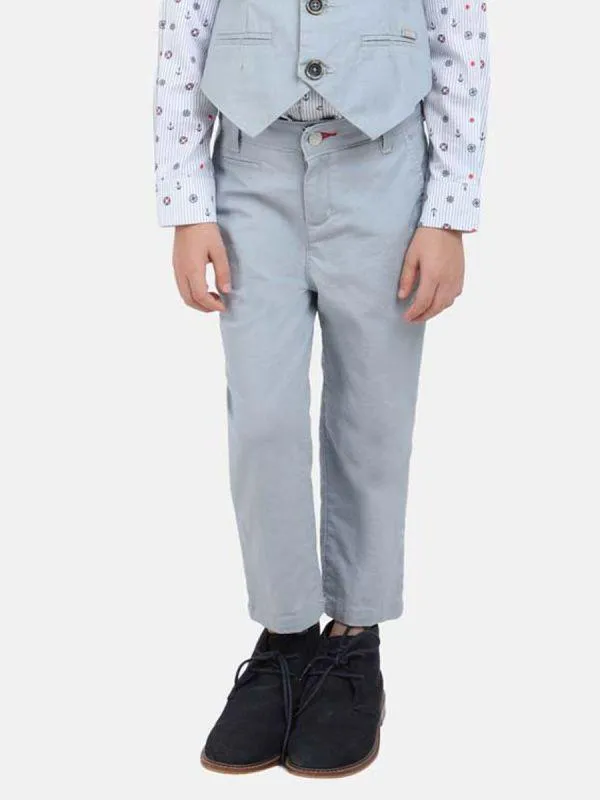 One Friday Light Blue Cotton Trouser