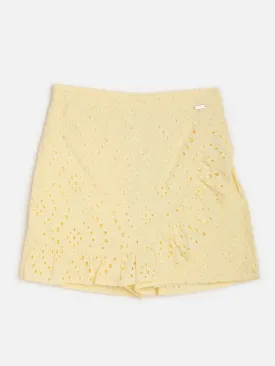 One Friday Yellow Schiffli Skort