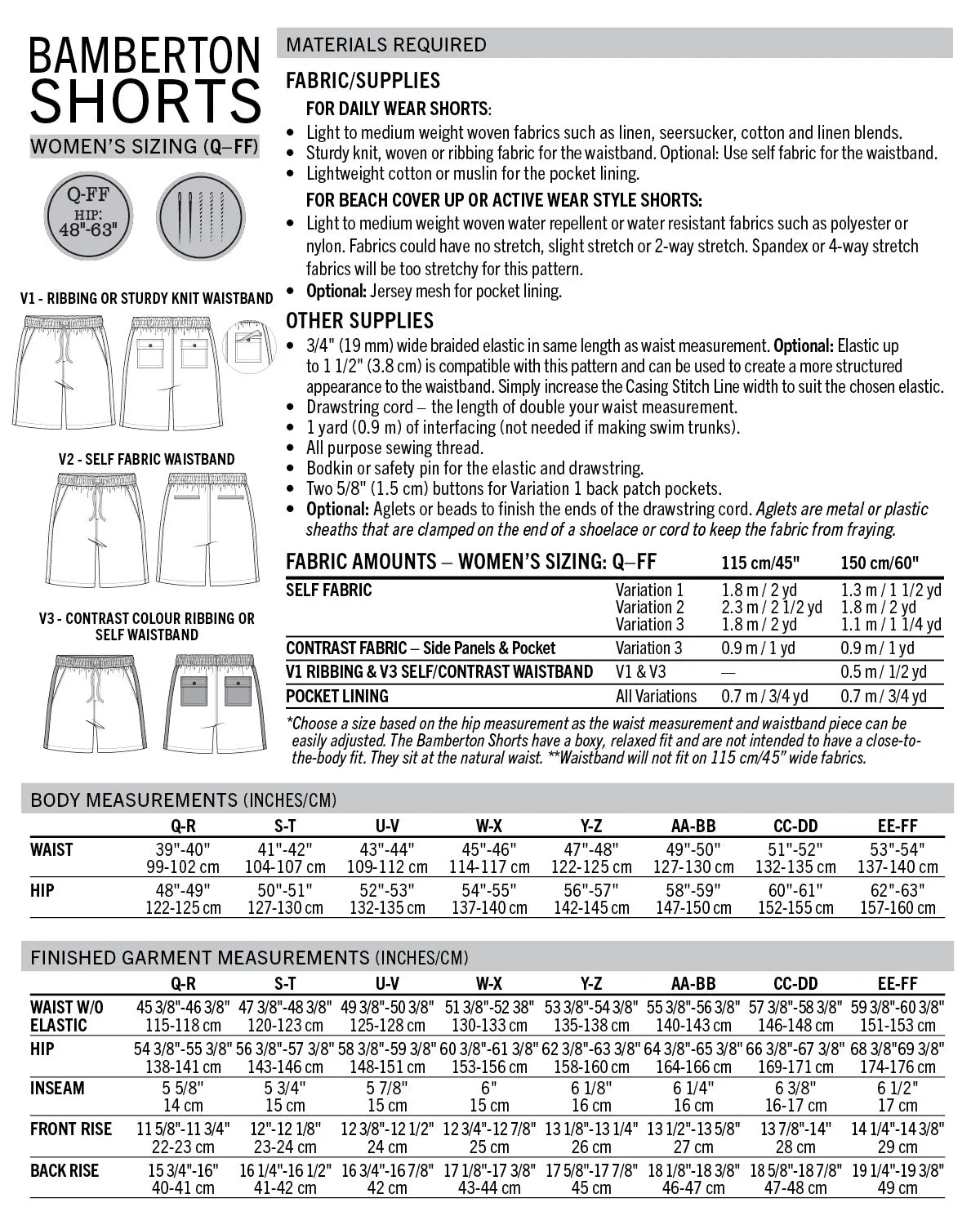 PDF Pattern - Bamberton Shorts - Women | Thread Theory