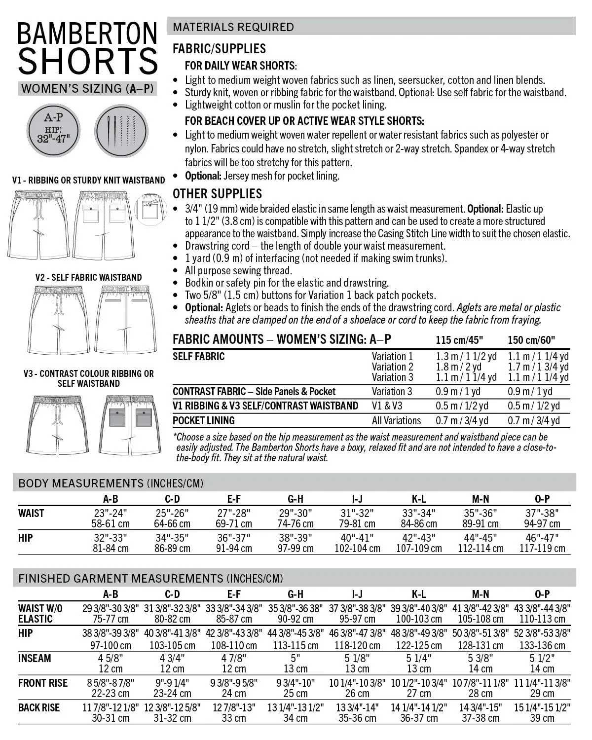 PDF Pattern - Bamberton Shorts - Women | Thread Theory