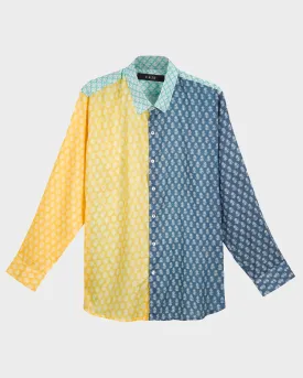 RABAI II SHIRT IN YELLOW, DARK BLUE AND MINT