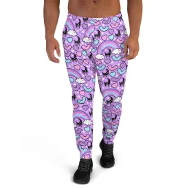 Rainbow Spooky Bats Purple Men's Joggers