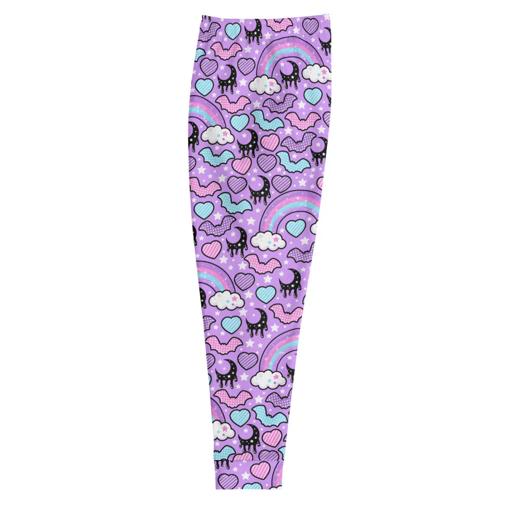 Rainbow Spooky Bats Purple Men's Joggers