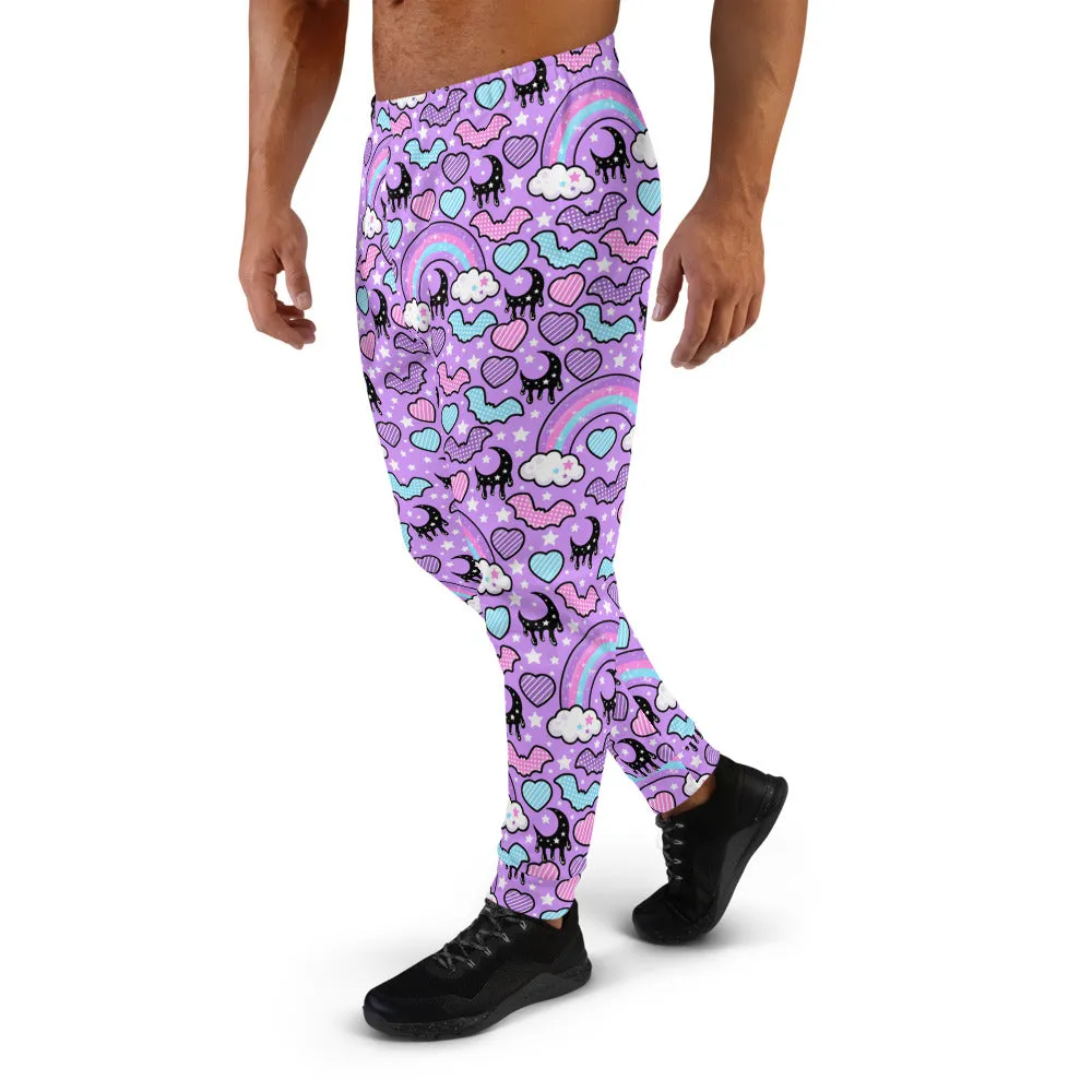 Rainbow Spooky Bats Purple Men's Joggers