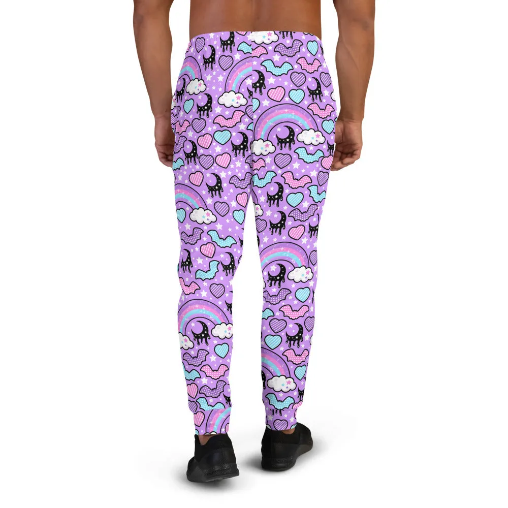 Rainbow Spooky Bats Purple Men's Joggers