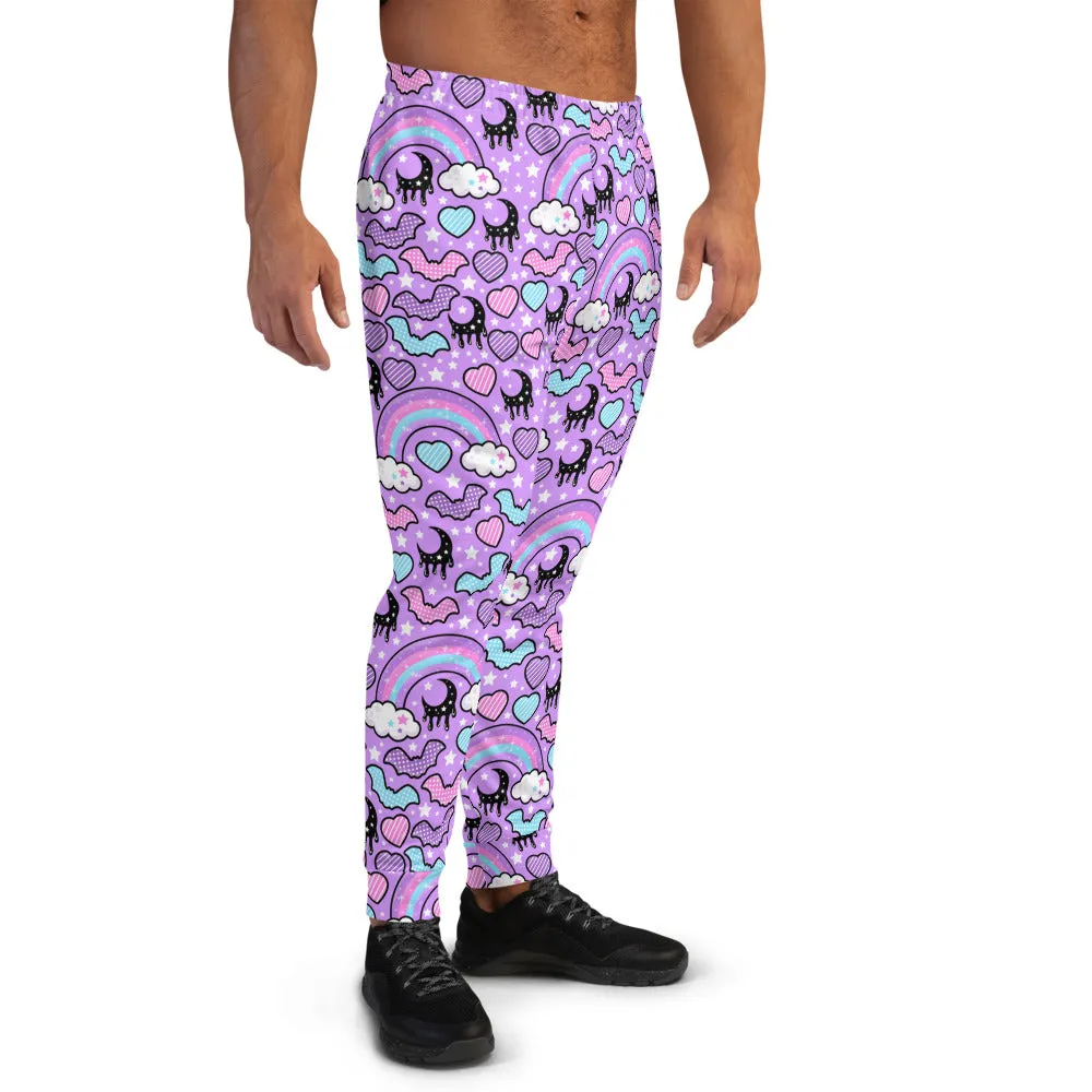 Rainbow Spooky Bats Purple Men's Joggers