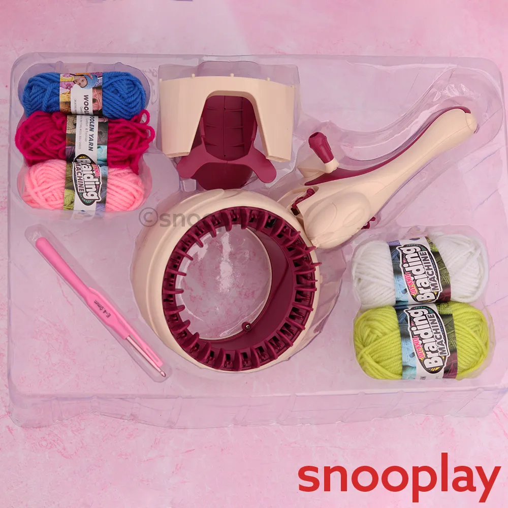 Realistic DIY Woolen Knitting Weaving Machine with two knitting modes