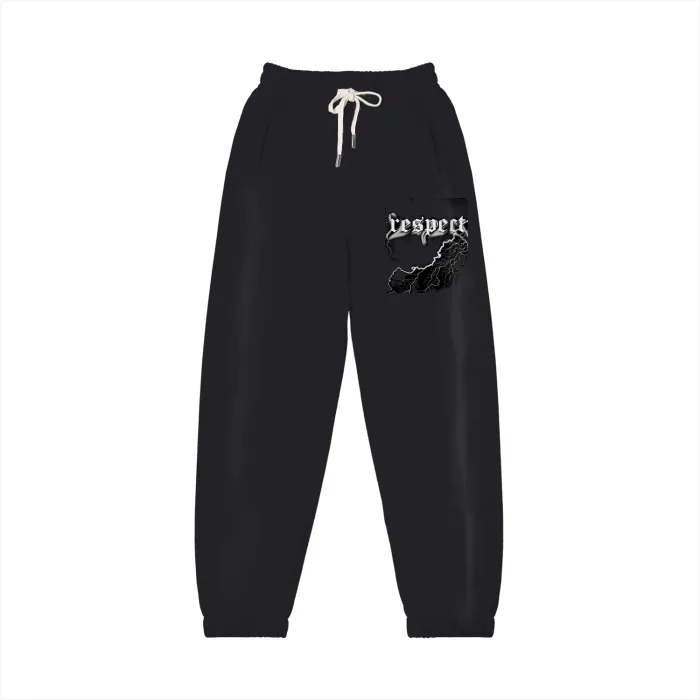 Respect Men's Zipper Split Hem Cotton Joggers