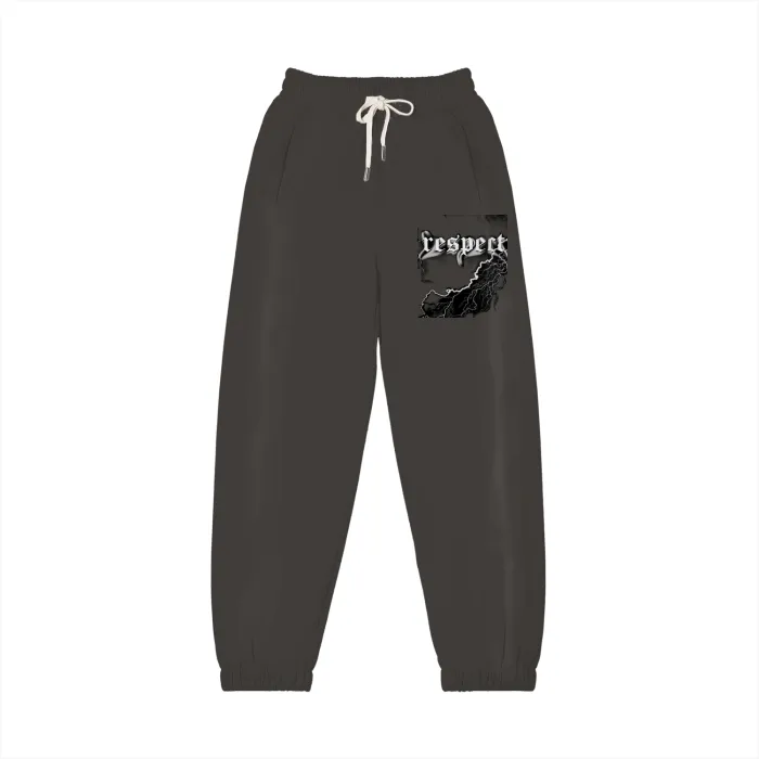 Respect Men's Zipper Split Hem Cotton Joggers