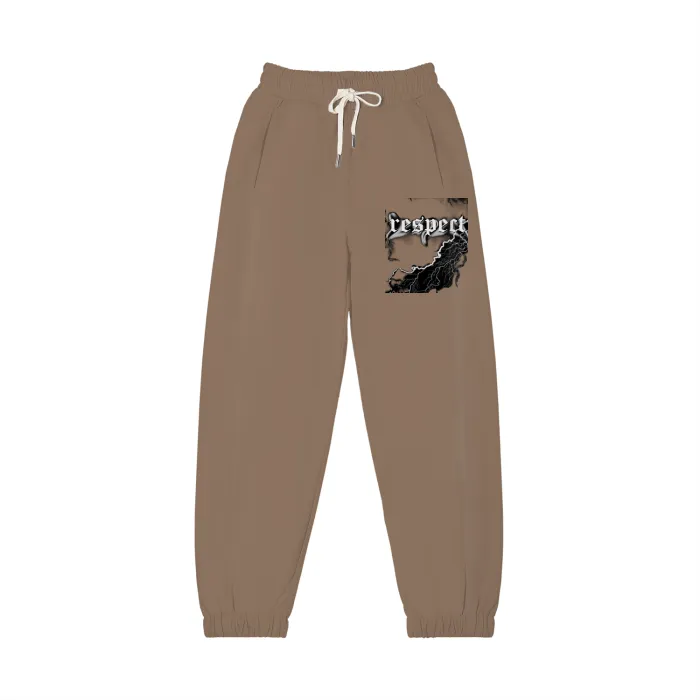 Respect Men's Zipper Split Hem Cotton Joggers