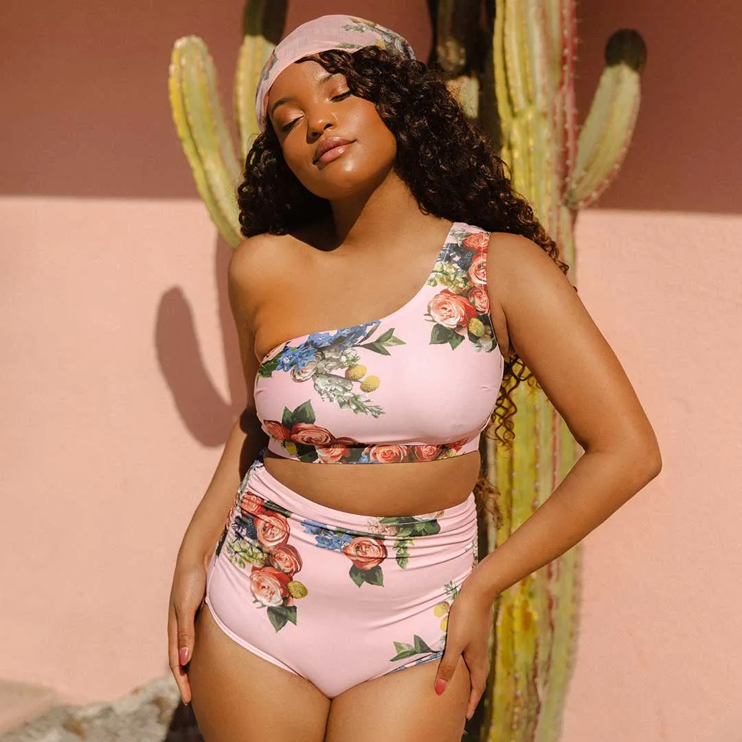 Rose Pink Icon Swim Crop