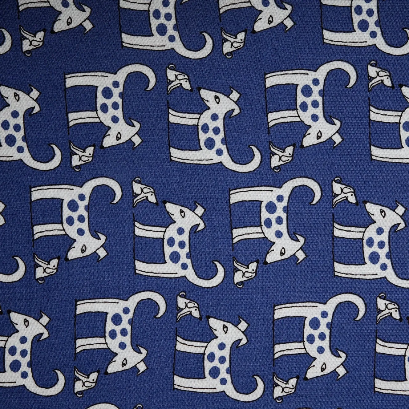 Royal Blue Kids Print Rayon Fabric