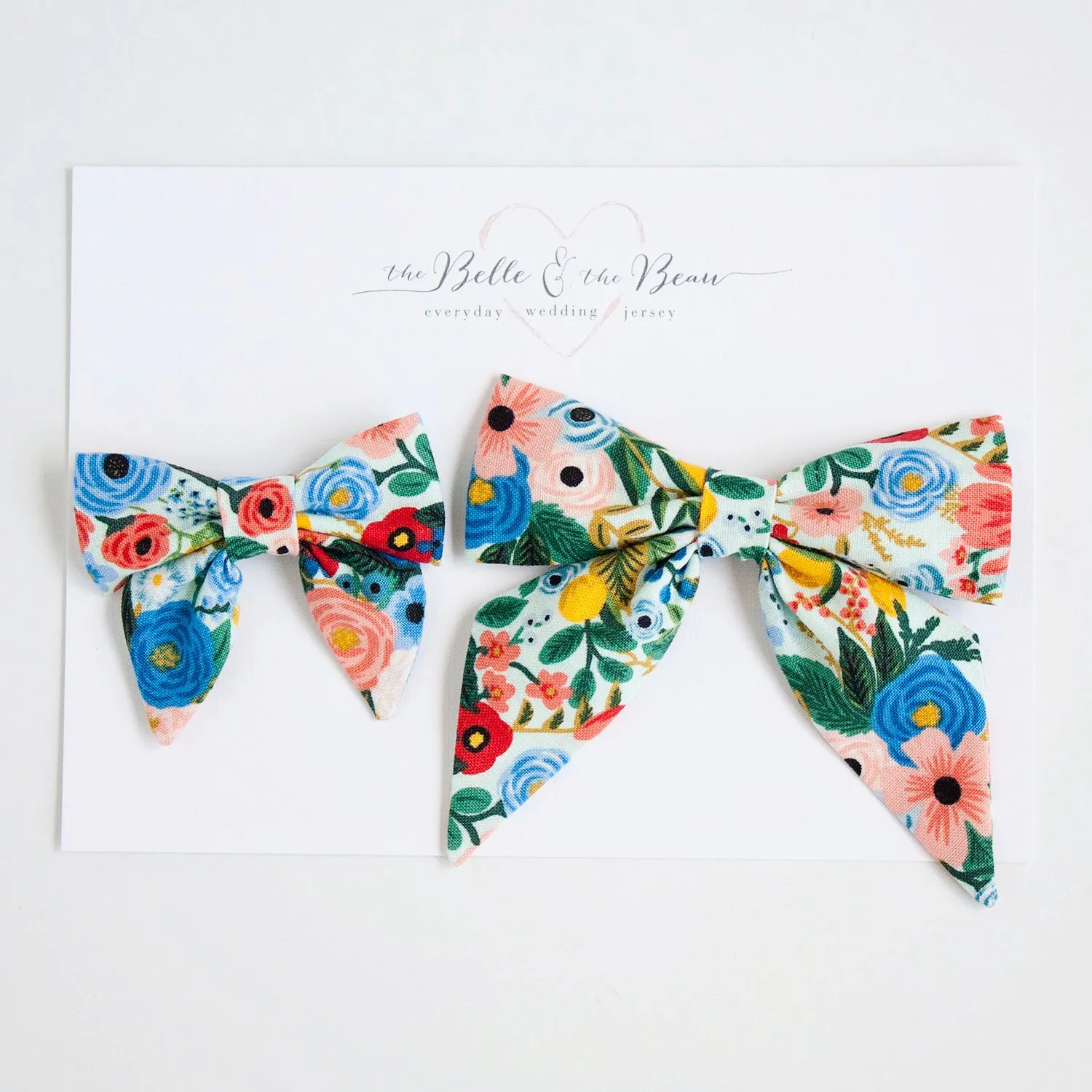 Sailor Bow Clip Or Headband / Petite Garden Party In Blue