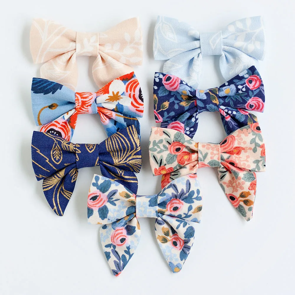 Sailor Bow Clip Or Headband / Rosa In Navy