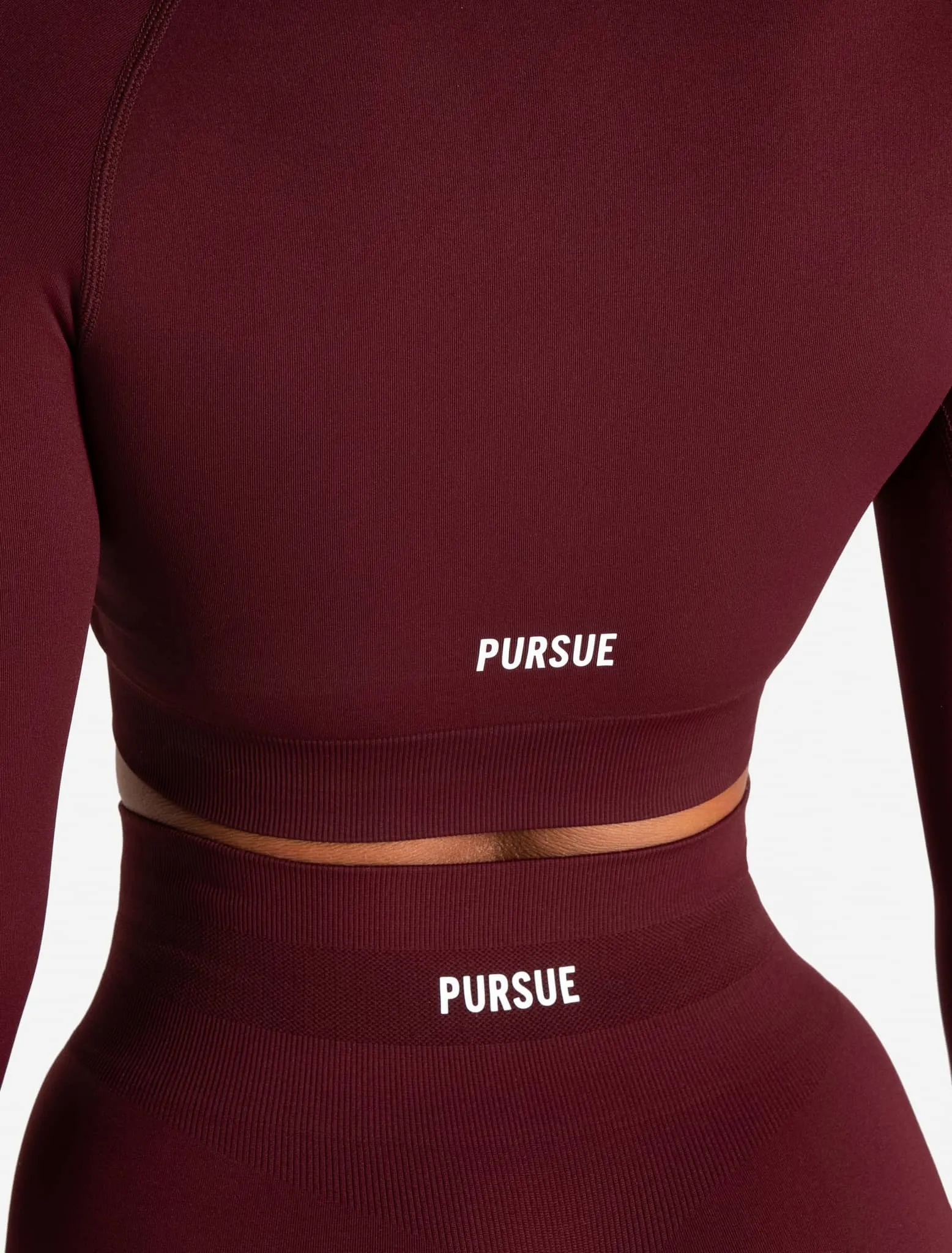 Scrunch Seamless Crop 1/2 Zip - Dark Cherry