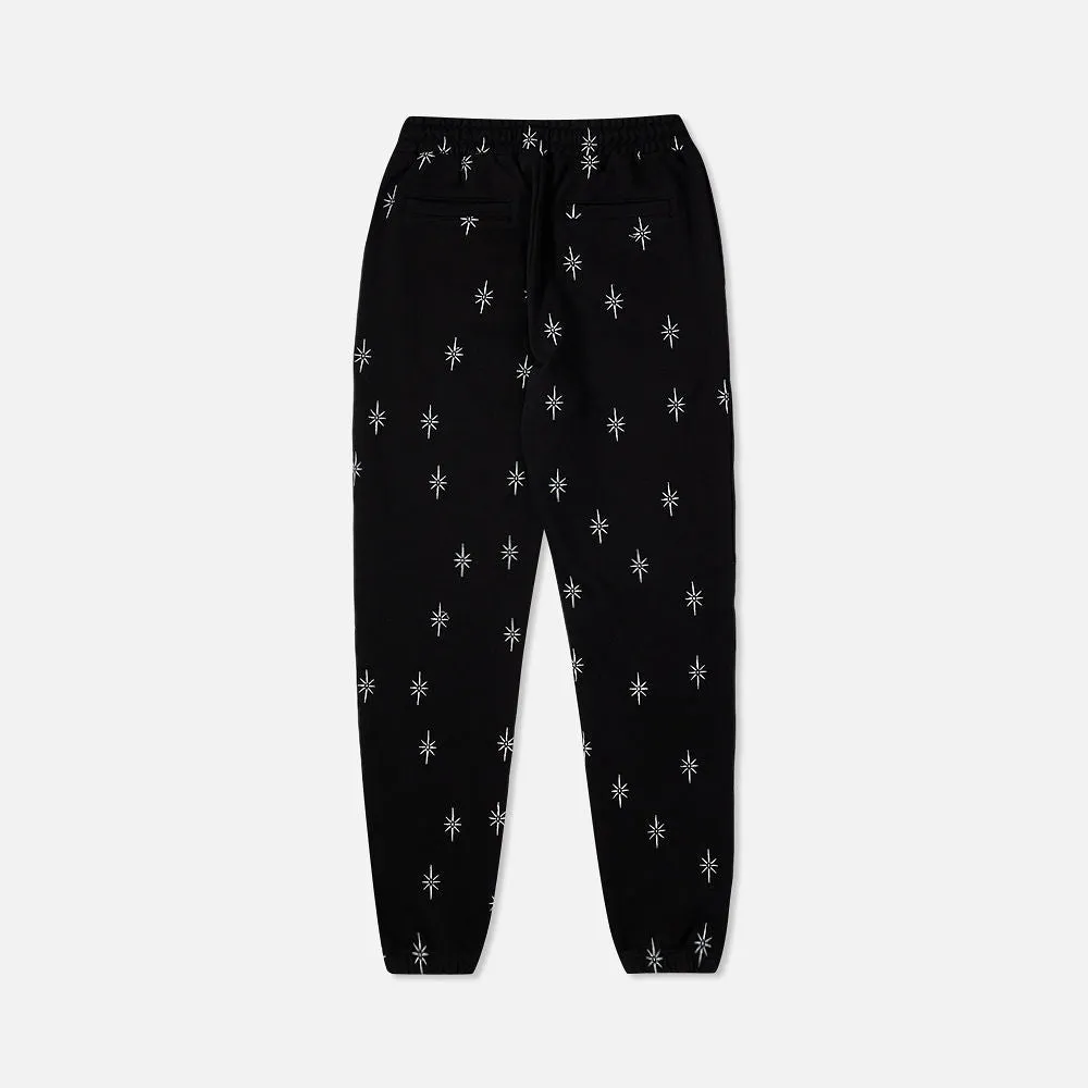 Shine Jaquard Sweatpants Black