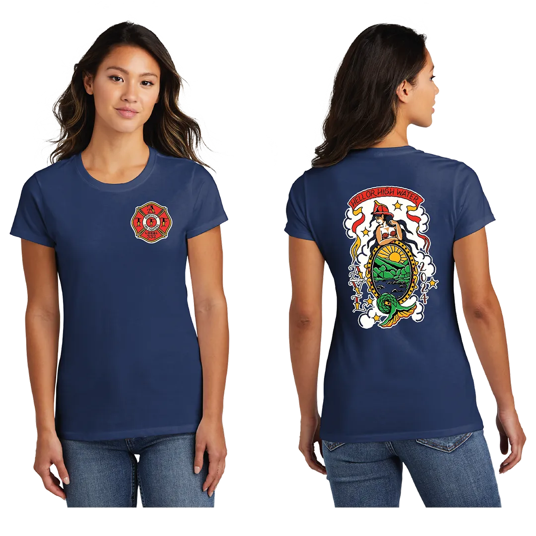 (SOLD OUT) Asheville FD Come Hell Or High Water - Women's Navy Short Sleeve