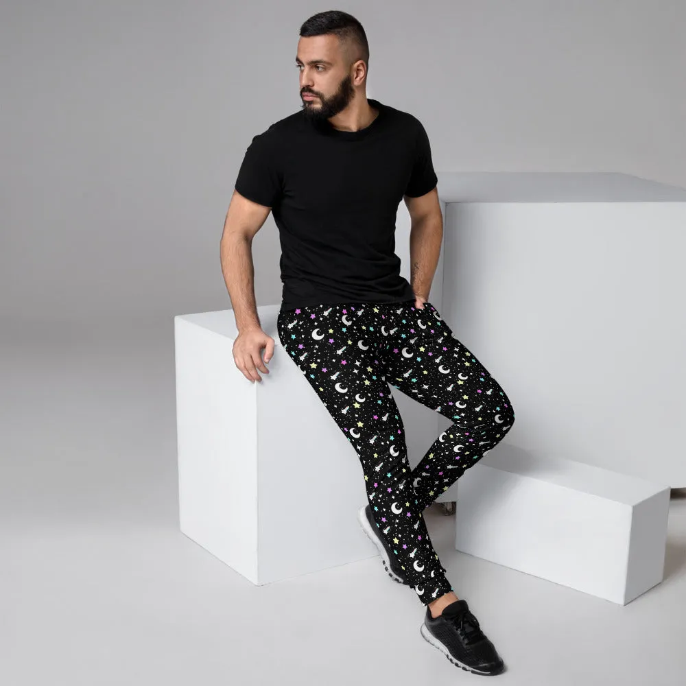 Starry Glitter Black Men's Joggers