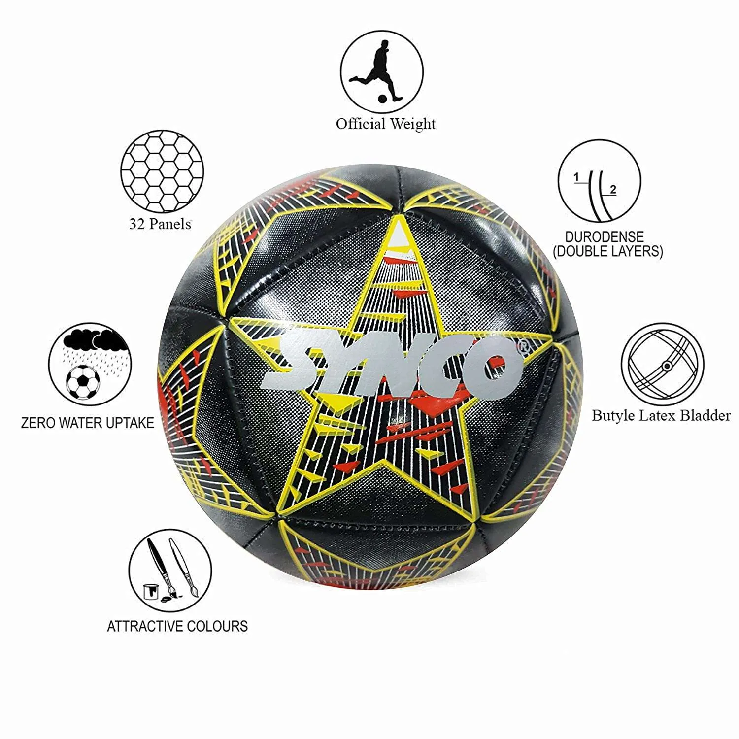 Synco Mini Football for 1-4 Years Kids (Grey)