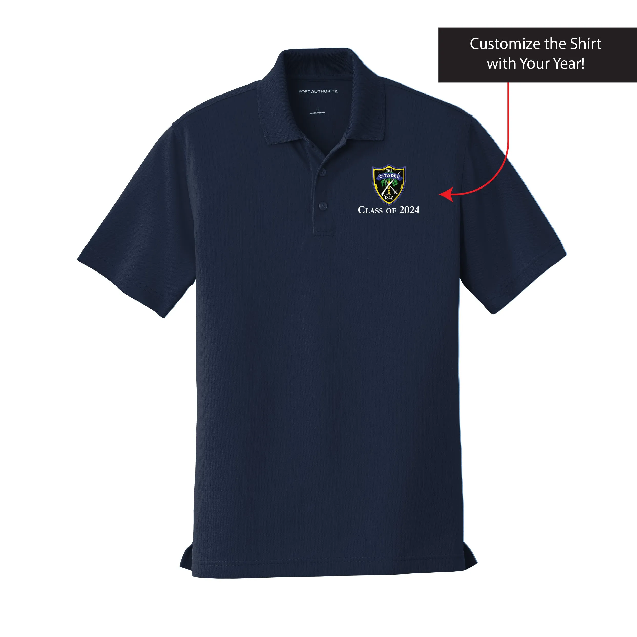 The Citadel, Shield, Customizable (Your Year), UV Micro-Mesh Polo Shirt