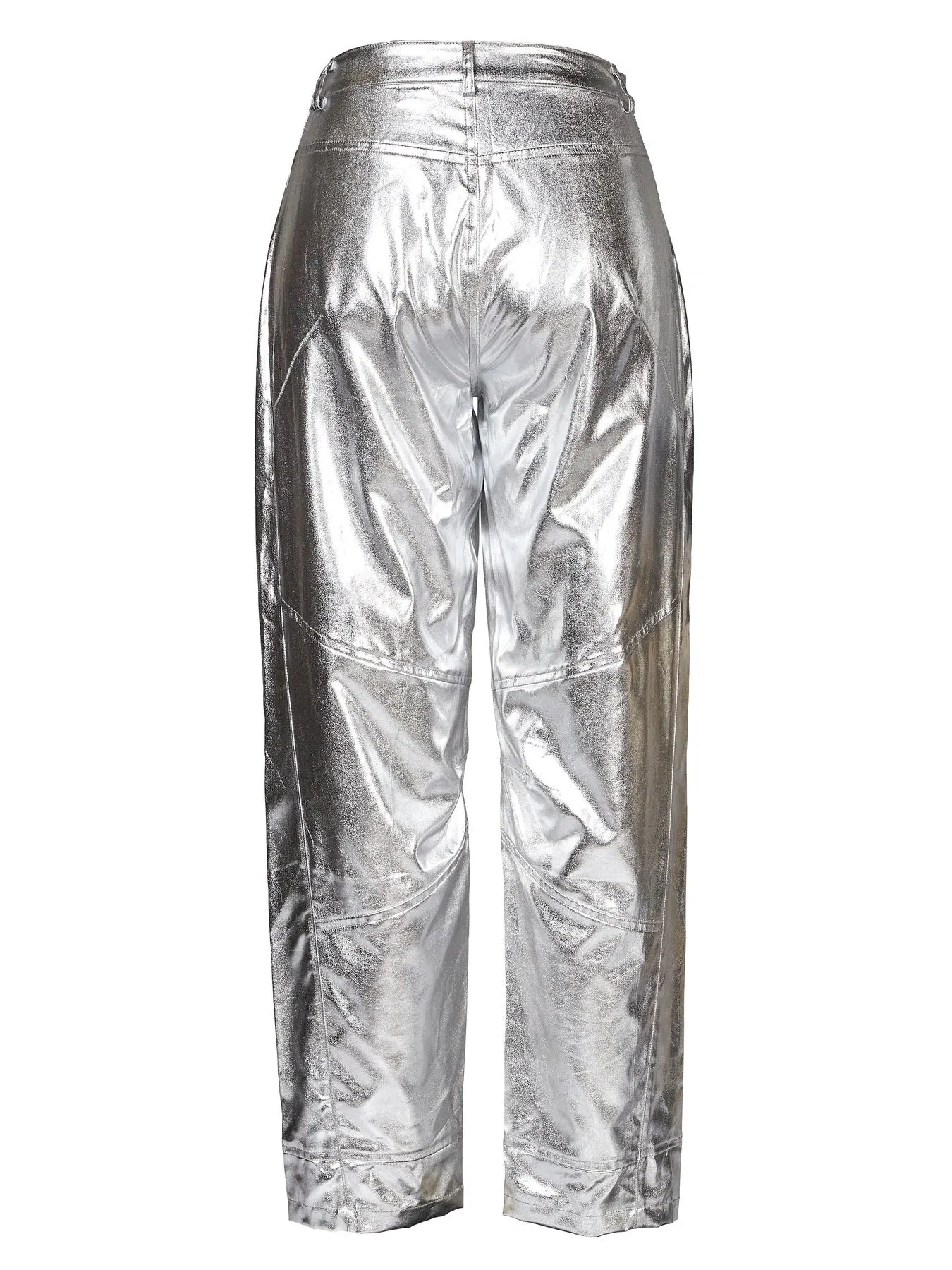 Viol Metallic Lyocell Trousers - Silver