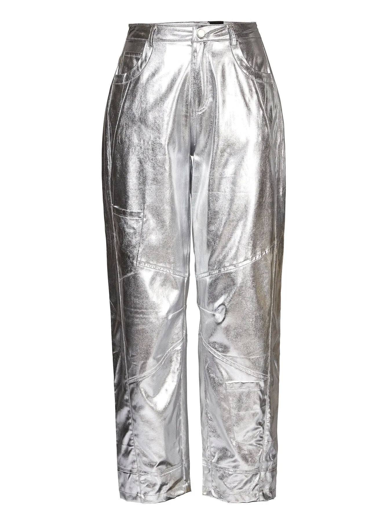 Viol Metallic Lyocell Trousers - Silver