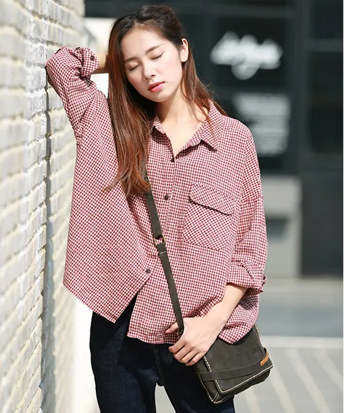 Women Casual Blouse Linen Shirts Loose Blouse Plus Size Women Tops GJ2004293