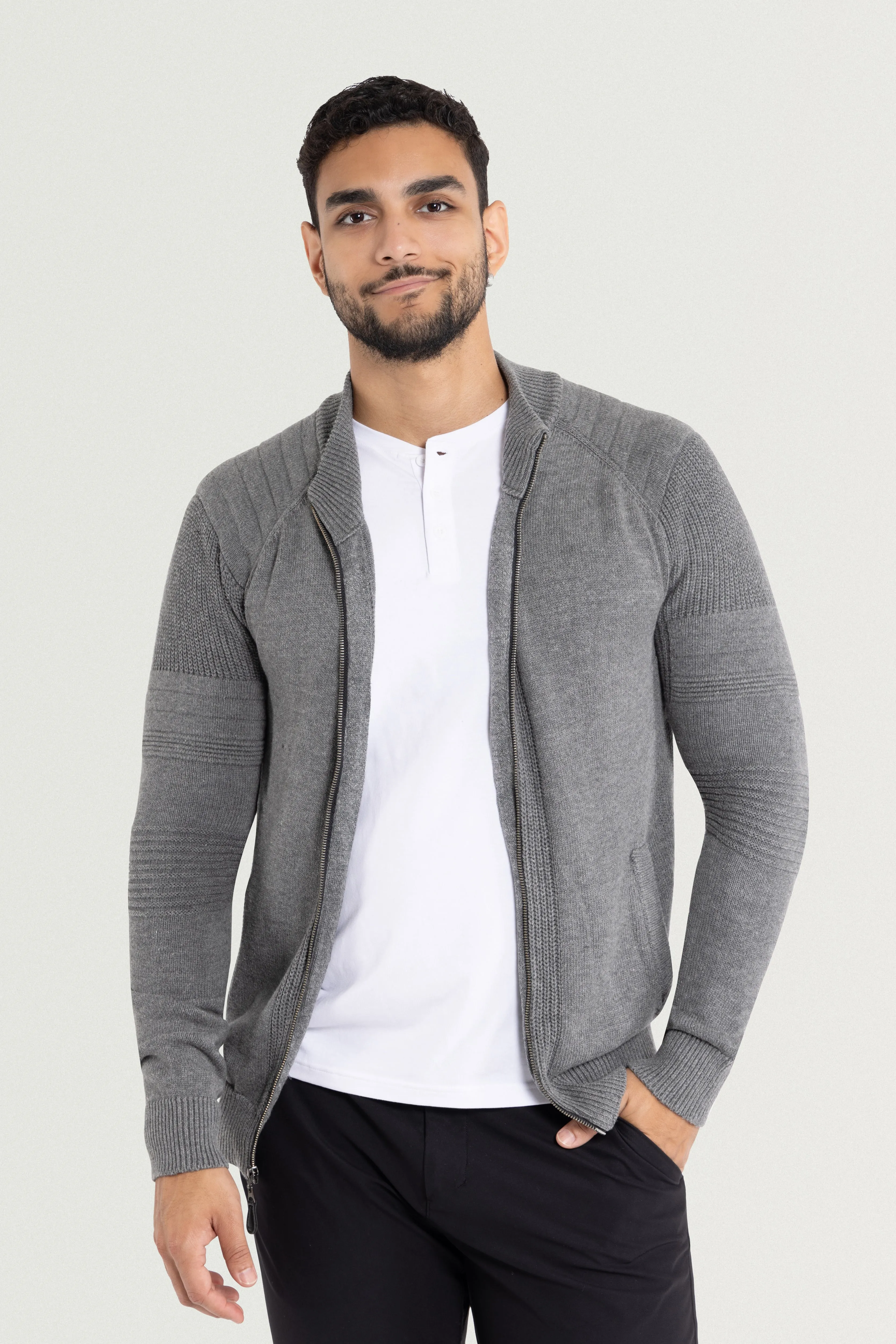 X RAY Men's Slim Fit Full-Zip Sweater Jacket Big & Tall Available